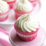 White Almond Sour Cream Cupcakes with Cream Cheese Frosting