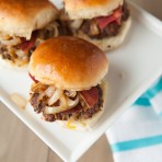 Cheddar Bacon Onion Sliders from The Little Kitchen