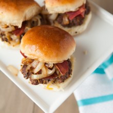 Cheddar Bacon Onion Sliders from The Little Kitchen
