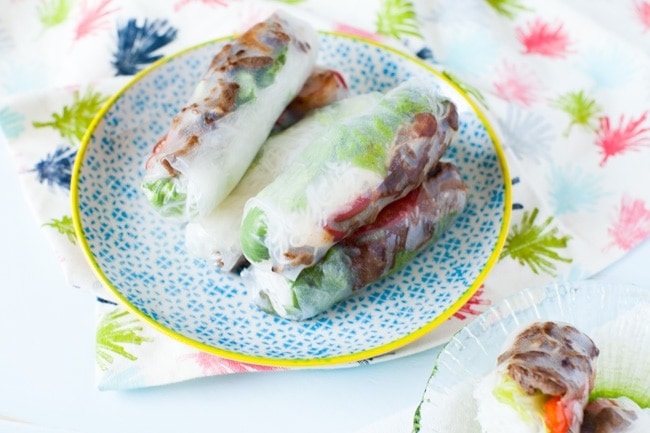 Vietnamese Spring Rolls with Grilled Lemongrass Beef - The Little Kitchen