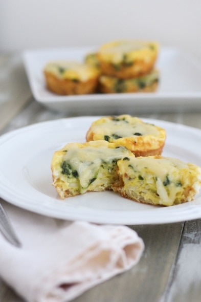Spinach Dubliner Cheese Egg Cups from thelittlekitchen.net