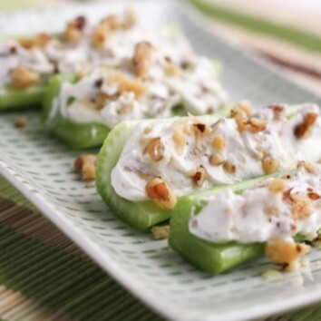 Goat Cheese and Walnut Stuffed Celery