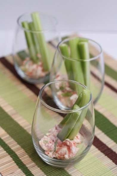 Celery with Smoked Salmon Cream Cheese Dip