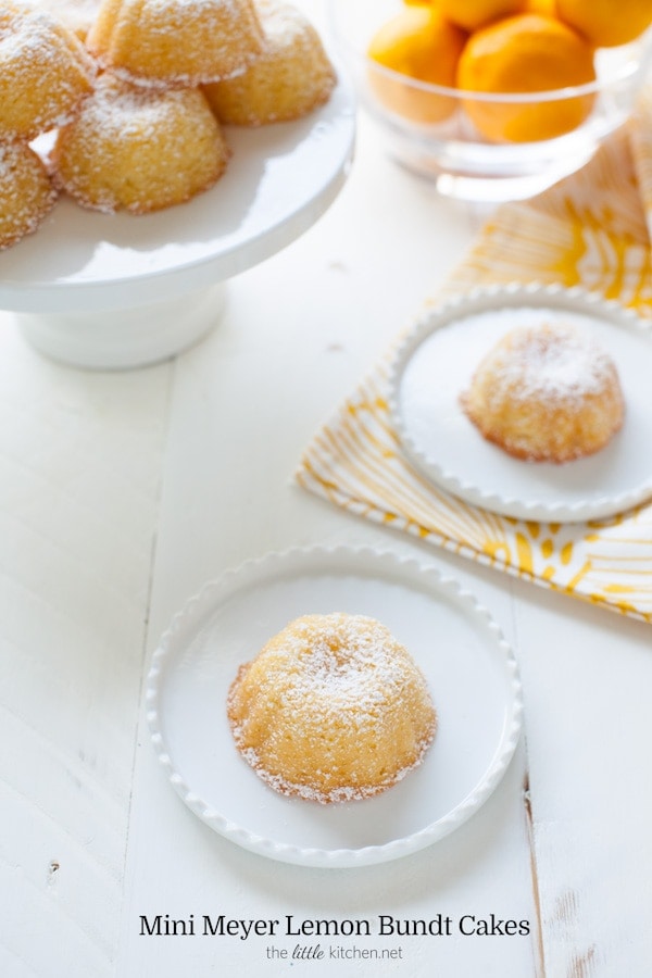 Mini Meyer Lemon Bundt Cakes from thelittlekitchen.net