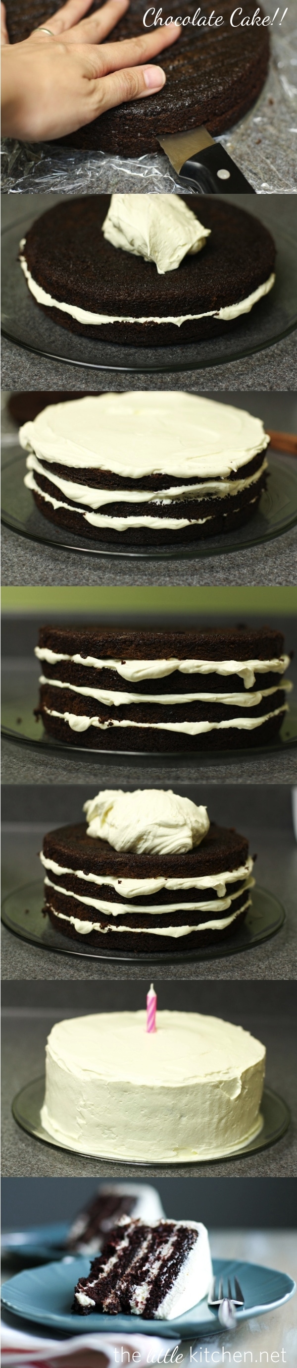 {The Best} Chocolate Cake with Pudding Frosting from thelittlekitchen.net
