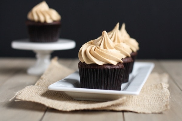 Chocolate Cupcakes with Biscoff Buttercream Icing from thelittlekitchen.net