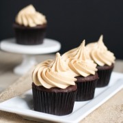 Chocolate Cupcakes with Biscoff Buttercream Icing from thelittlekitchen.net