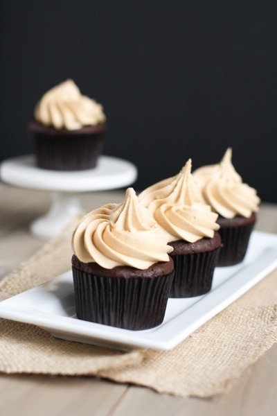 Chocolate Cupcakes with Biscoff Buttercream Icing from thelittlekitchen.net