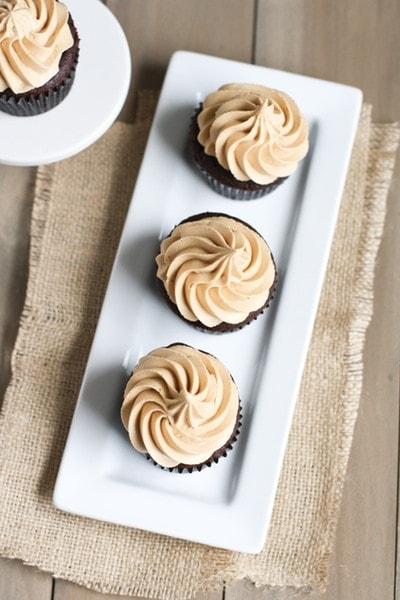 Chocolate Cupcakes with Biscoff Buttercream Icing from thelittlekitchen.net