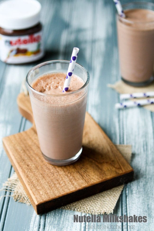 Nutella Milkshakes from thelittlekitchen.net