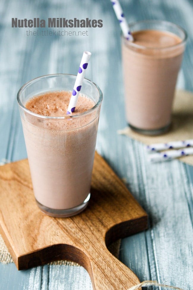 Nutella Milkshakes from thelittlekitchen.net