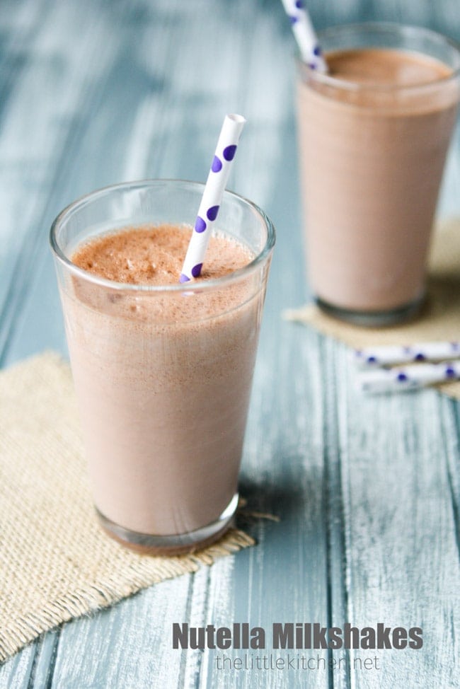 Nutella Milkshakes from thelittlekitchen.net