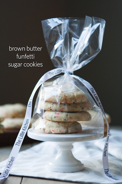 Brown Butter Funfetti Sugar Cookies from thelittlekitchen.net