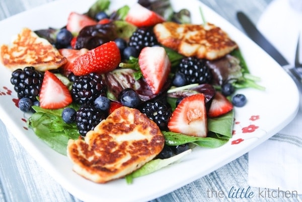 Triple Berry Salad with Halloumi