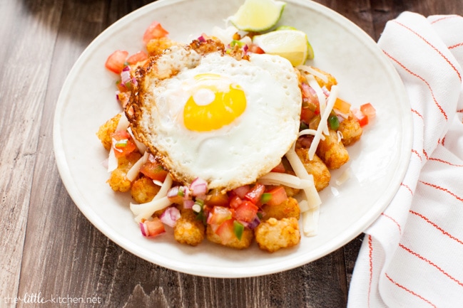 Totchos with a fried egg on top! from thelittlekitchen.net