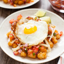 Totchos with a fried egg on top! from thelittlekitchen.net