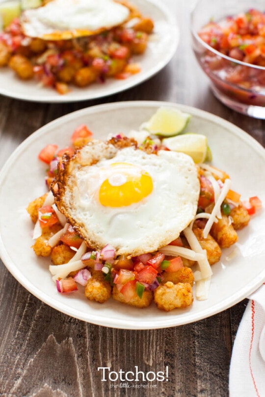 Totchos with a fried egg on top! from thelittlekitchen.net