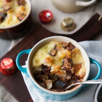 Reese's Peanut Butter Cup Bread Pudding from thelittlekitchen.net