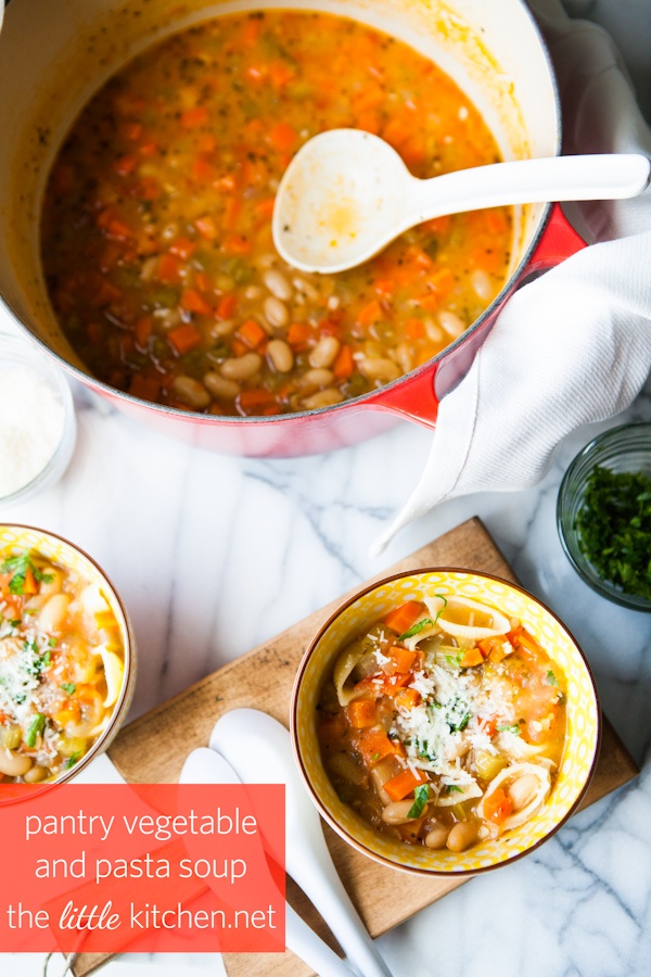 Pantry Vegetable and Pasta Soup from thelittlekitchen.net