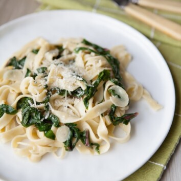 Fettuccine with Swiss Chard