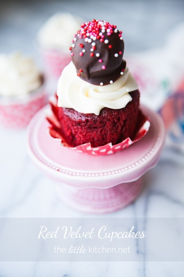 Red Velvet Cupcakes from TheLittleKitchen.net