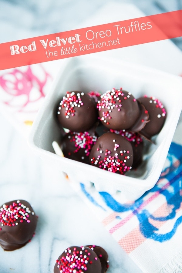 Red Velvet Oreo Truffles from TheLittleKitchen.net