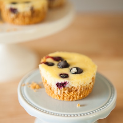 Lemon Blueberry Mini Cheesecakes