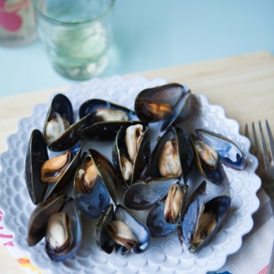 Sake-Steamed Mussels