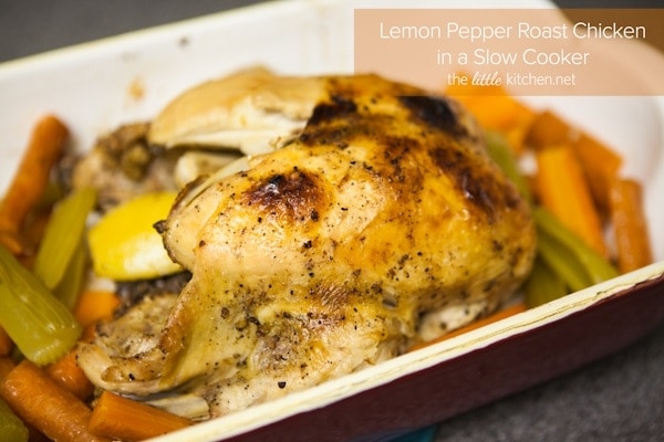 Lemon Pepper Roast Chicken in a Slow Cooker