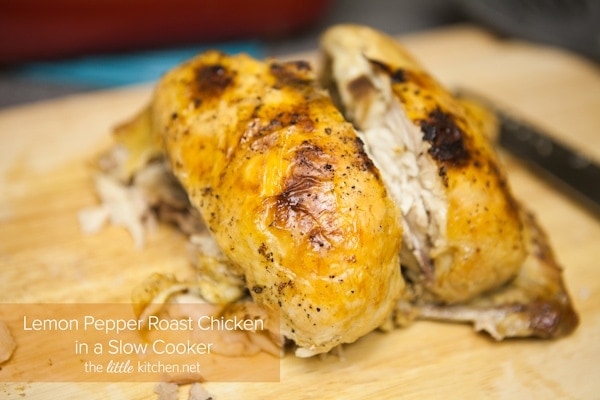 Lemon Pepper Roast Chicken in a Slow Cooker