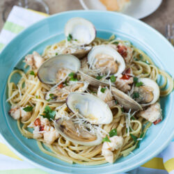 Florida Seafood Pasta in a White Wine Sauce