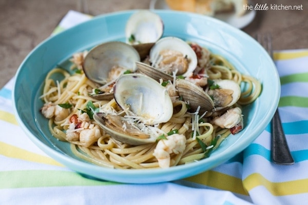 Florida Seafood Pasta in a White Wine Sauce