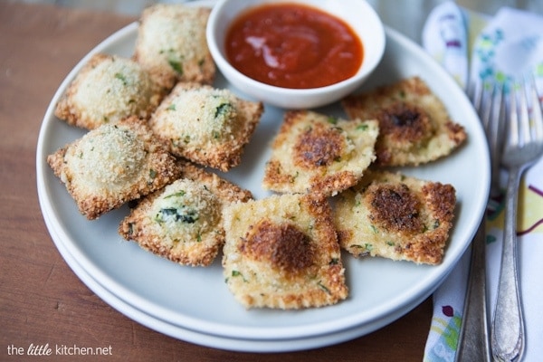 Baked or Fried Ravioli from thelittlekitchen.net