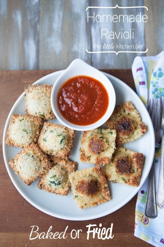 Baked or Fried Ravioli from thelittlekitchen.net