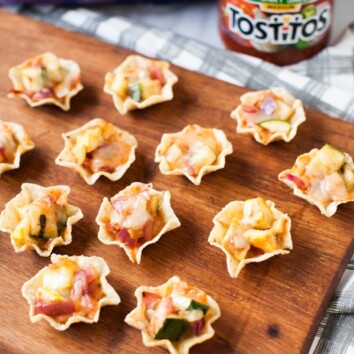 Tostitos SCOOPS! with Grilled Vegetables and Pepper Jack Cheese from The Little Kitchen