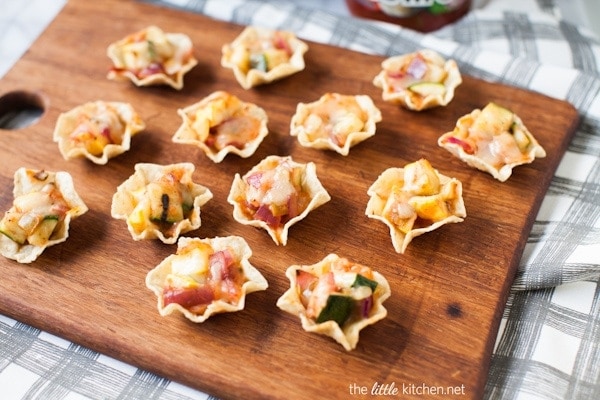 Tostitos SCOOPS! with Grilled Vegetables and Pepper Jack Cheese from The Little Kitchen