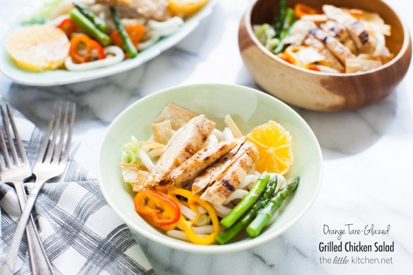 Orange Tare-Glazed Grilled Chicken Salad from thelittlekitchen.net