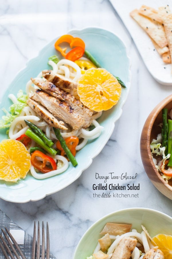 Orange Tare-Glazed Grilled Chicken Salad from thelittlekitchen.net