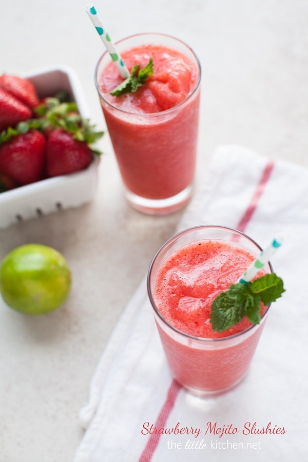 Strawberry Mojito Slushies from thelittlekitchen.net