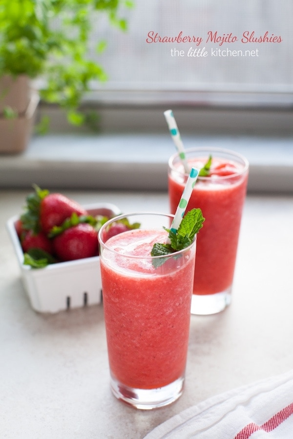 Strawberry Mojito Slushies from thelittlekitchen.net