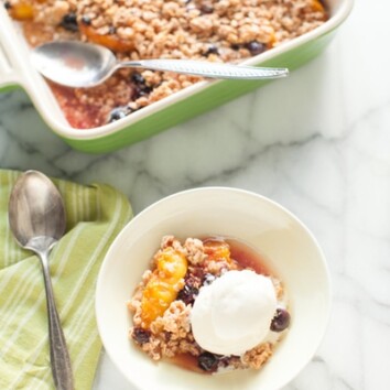 Peach and Blueberry Crumble from thelittlekitchen.net