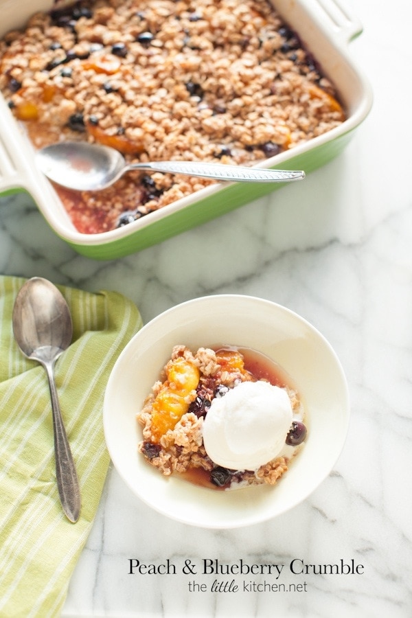 Peach and Blueberry Crumble from thelittlekitchen.net