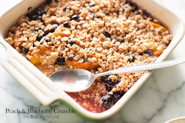 Peach and Blueberry Crumble from thelittlekitchen.net