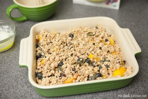 Peach and Blueberry Crumble from thelittlekitchen.net