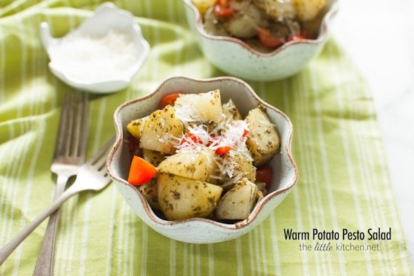 Warm Potato Pesto Salad from thelittlekitchen.net