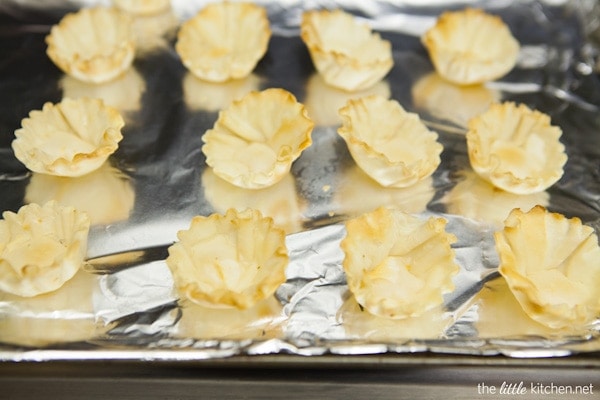 Camembert Marmalade Phyllo Cups with Thyme from thelittlekitchen.net