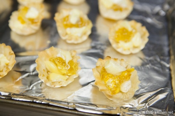 Camembert Marmalade Phyllo Cups with Thyme from thelittlekitchen.net