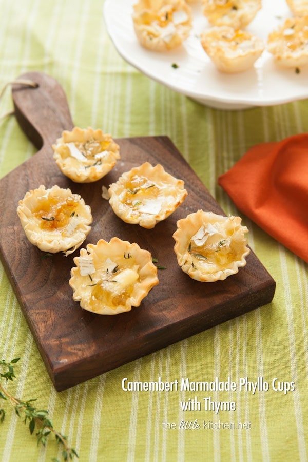 Camembert Marmalade Phyllo Cups with Thyme from thelittlekitchen.net