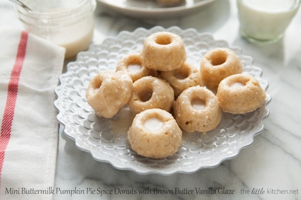 Mini Buttermilk Pumpkin Pie Spice Donuts from thelittlekitchen.net