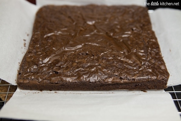 Chocolate Chip Mocha Cookie Dough Brownies from thelittlekitchen.net